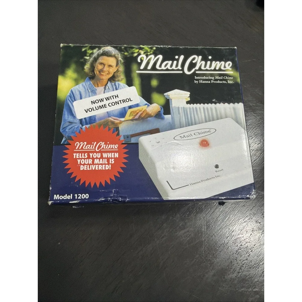 Hanna Products Mail Chime Wireless Mailbox Alert Sound & LED Light NEW